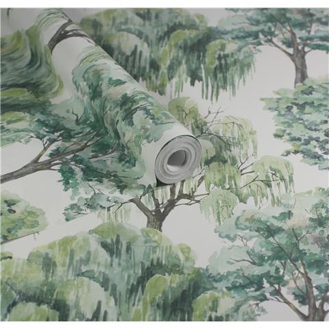 ESSELLE HOME WALLPAPER Whispering Willow 100048EH Ivory/Green
