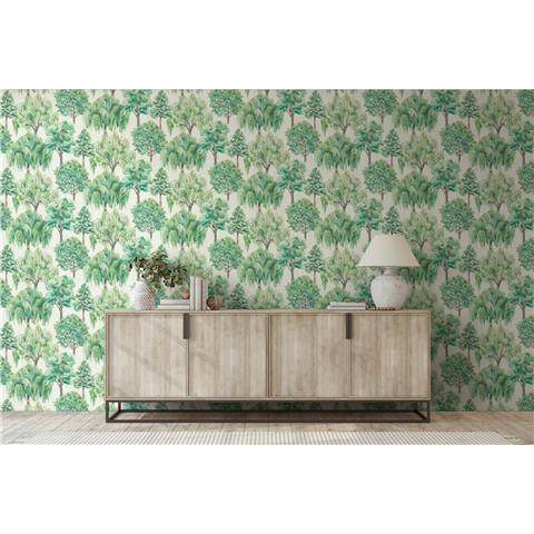 ESSELLE HOME WALLPAPER Whispering Willow 100048EH Ivory/Green