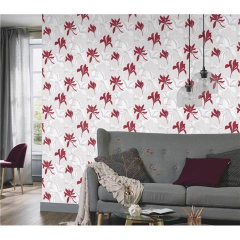 Erismann Luna Floral Wallpaper 10241-06 Red