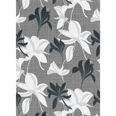 Erismann Luna Floral Wallpaper 10241-15 Black