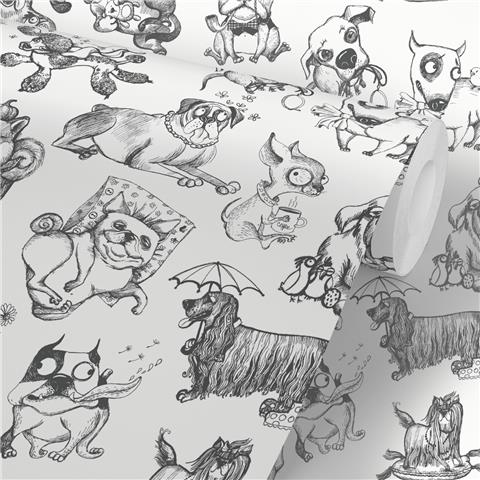 Pooches Wallpaper 102577 Black & White