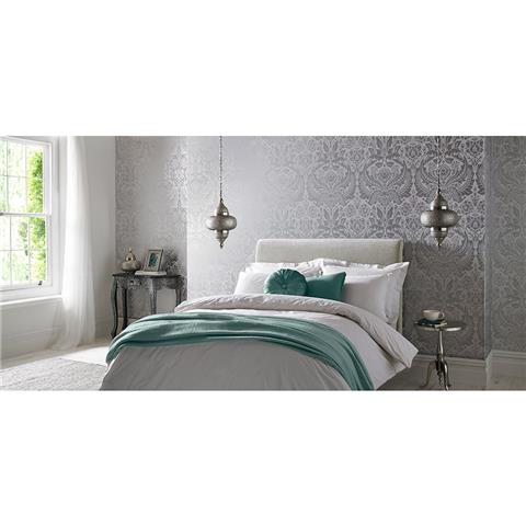 GRAHAM AND BROWN ESTABLISHED WALLPAPER COLLECTION Desire 103432 Silver
