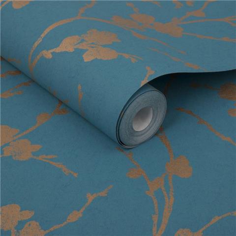 GRAHAM AND BROWN Silhouette WALLPAPER COLLECTION Meiying 103522 Teal