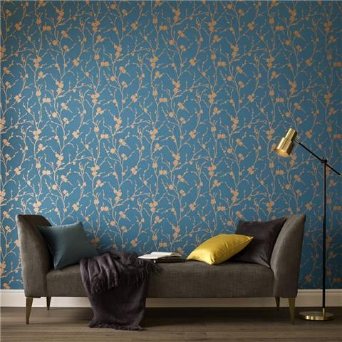 GRAHAM AND BROWN Silhouette WALLPAPER COLLECTION Meiying 103522 Teal