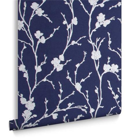GRAHAM AND BROWN Silhouette WALLPAPER COLLECTION Meiying 103523 Cobalt