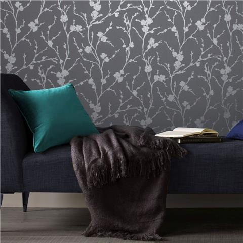 GRAHAM AND BROWN Silhouette WALLPAPER COLLECTION Meiying 103525 Pepper