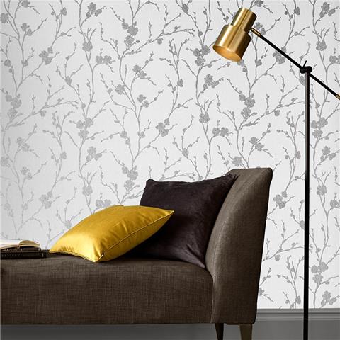 GRAHAM AND BROWN Silhouette WALLPAPER COLLECTION Meiying 103526 chalk