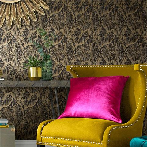 Graham and Brown Hybrid Wallpaper Collection Tropical 103764 Charcoal