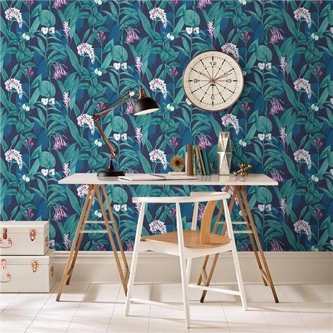 Graham and Brown Hybrid Wallpaper Collection Botanical 103799 Midnight