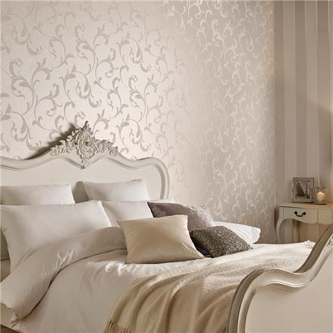 GRAHAM AND BROWN ESTABLISHED WALLPAPER COLLECTION Baroque Bead 103816 pearl