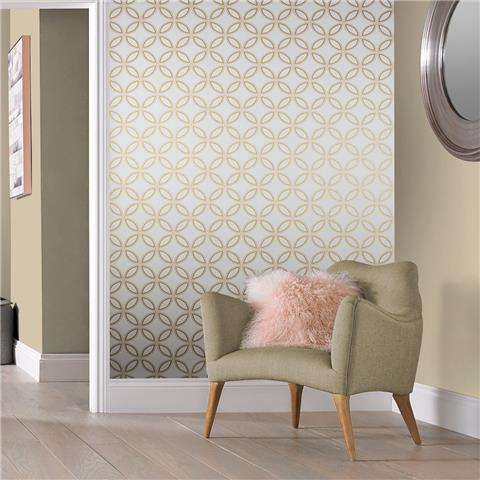GRAHAM AND BROWN Imperial WALLPAPER COLLECTION Eternity 104065 White/Gold