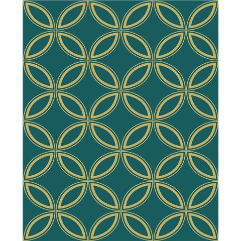 GRAHAM AND BROWN Imperial WALLPAPER COLLECTION Eternity 104068 Teal/Gold