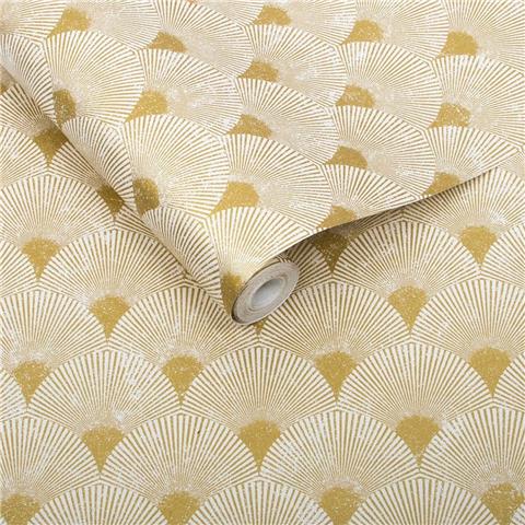 GRAHAM AND BROWN ESTABLISHED WALLPAPER COLLECTION Fan 104300 gold/Pearl