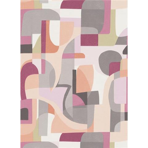 Erismann Gentle Retro Style Geo Wallpaper 10432-06 Violet/Pink