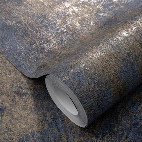 Elle 4 Wallpaper Metallic Concrete Plain 10438-08 Blue