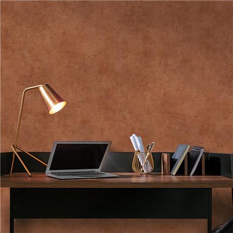 Elle 4 Wallpaper Metallic Concrete Plain 10438-13 Terracotta