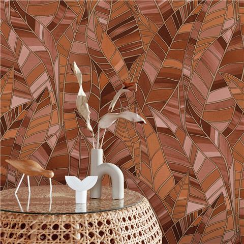 Elle 4 Wallpaper Serenade Leaves 10446-13 Terracotta