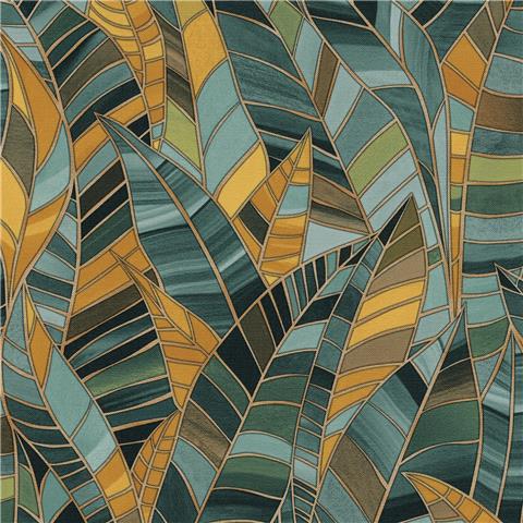 Elle 4 Wallpaper Serenade Leaves 10446-19 Petroleum