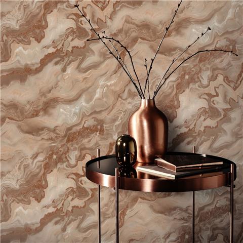 Elle 4 Wallpaper Mystic Spell Marble 10447-13 Terracotta