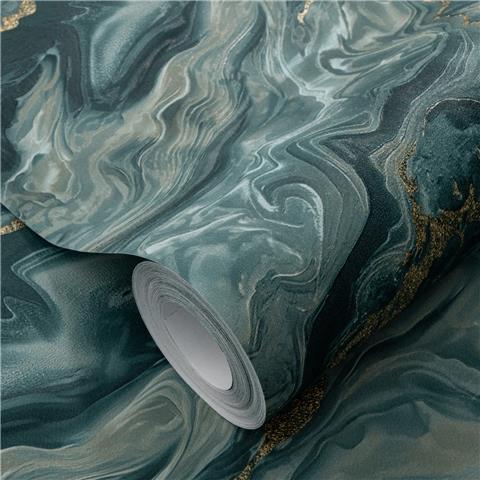 Elle 4 Wallpaper Mystic Spell Marble 10447-19 Petroleum