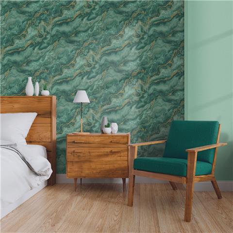 Elle 4 Wallpaper Mystic Spell Marble 10447-19 Petroleum