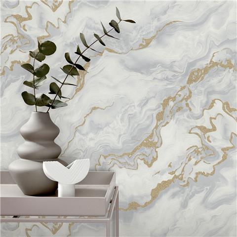 Elle 4 Wallpaper Mystic Spell Marble 10447-31 Light Grey