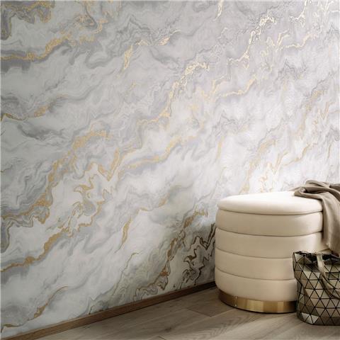 Elle 4 Wallpaper Mystic Spell Marble 10447-31 Light Grey