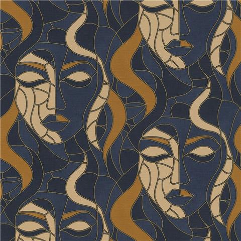 Elle 4 Wallpaper Moretta 10458-08 Blue/Gold