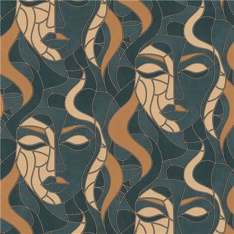 Elle 4 Wallpaper Moretta 10458-19 Petrol/Gold