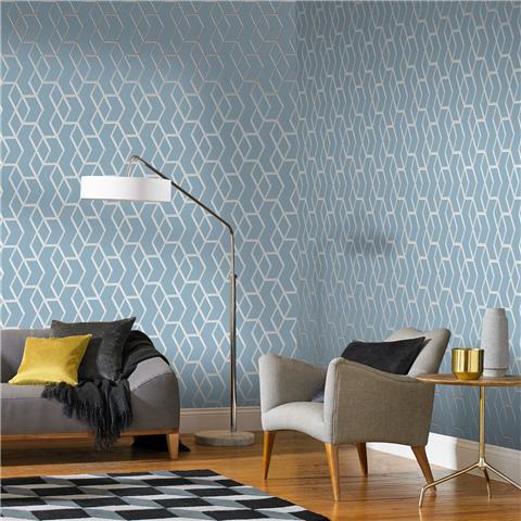 GRAHAM AND BROWN Balance WALLPAPER COLLECTION Archetype 104733 Blue/Silver