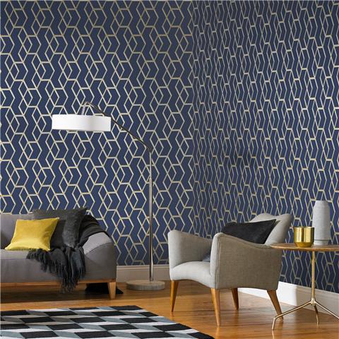 GRAHAM AND BROWN Balance WALLPAPER COLLECTION Archetype 104735 Navy/Gold