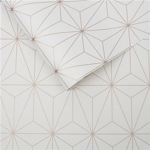 GRAHAM AND BROWN Balance WALLPAPER COLLECTION Prism 104737 White/Rose Gold