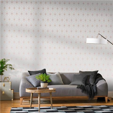 GRAHAM AND BROWN Balance WALLPAPER COLLECTION Prism 104737 White/Rose Gold