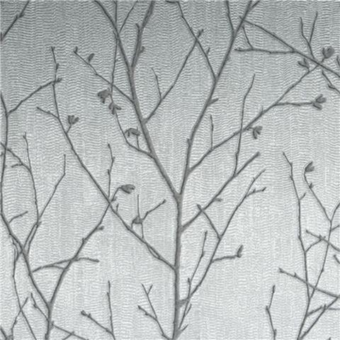 Evita Boutique Vinyl Wallpaper Water Silk Sprig 104754 Silver