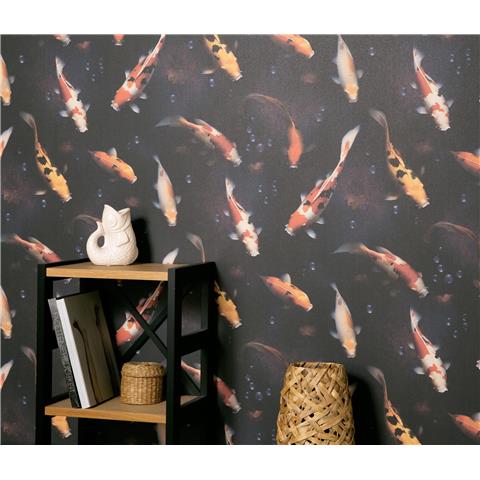 Erismann Wall Stories Midnight Pond Koi Wallpaper 10500-08