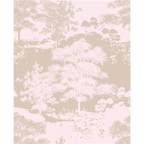 GRAHAM AND BROWN Silhouette WALLPAPER COLLECTION Meadow 105229 Rose Gold