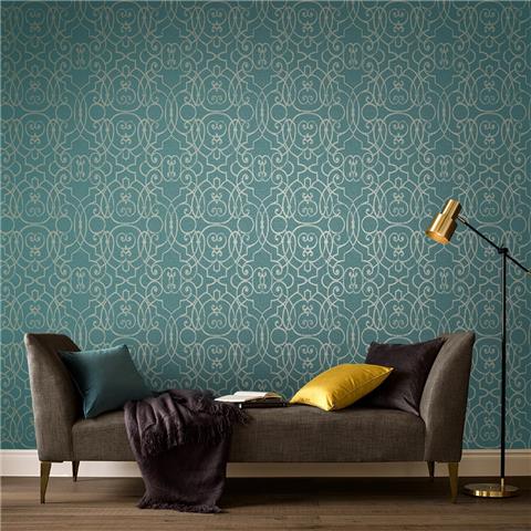 GRAHAM AND BROWN Imperial WALLPAPER COLLECTION Shoji 105235 jade