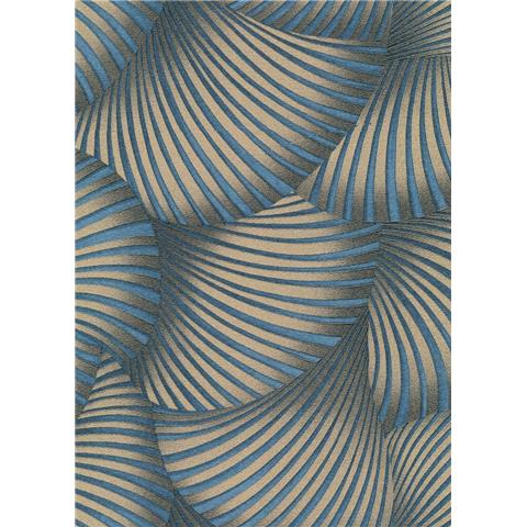 Erismann Fashion for Walls Twill Wallpaper 10525-08 Blue/Gold