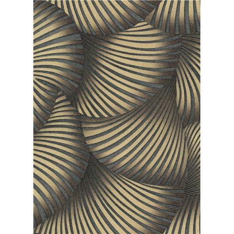 Erismann Fashion for Walls Twill Wallpaper 10525-15 Black/Gold