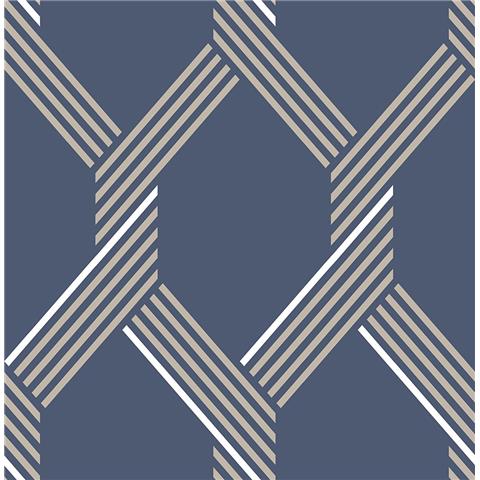 GRAHAM AND BROWN Balance WALLPAPER COLLECTION Vector 105466 Navy/Gold