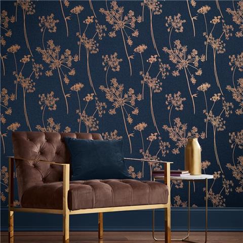 GRAHAM AND BROWN Silhouette WALLPAPER COLLECTION Anthriscus 105581 Dusk