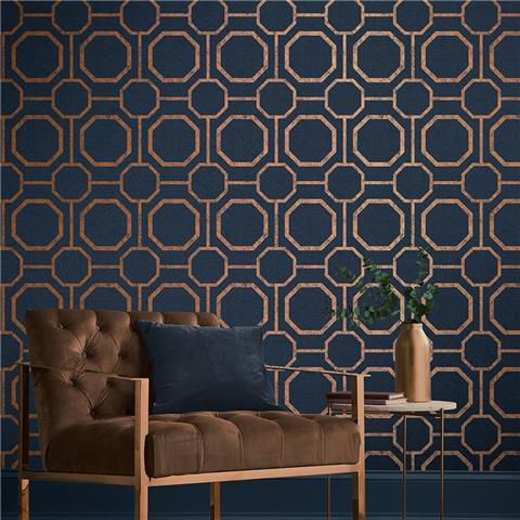 GRAHAM AND BROWN Imperial WALLPAPER COLLECTION Sahsiko 105772 navy