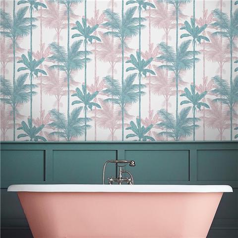 Graham and Brown Hybrid Wallpaper Collection Jungle 105915 Blush Green