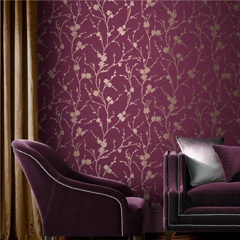 GRAHAM AND BROWN Silhouette WALLPAPER COLLECTION Meiying 105918 mauve