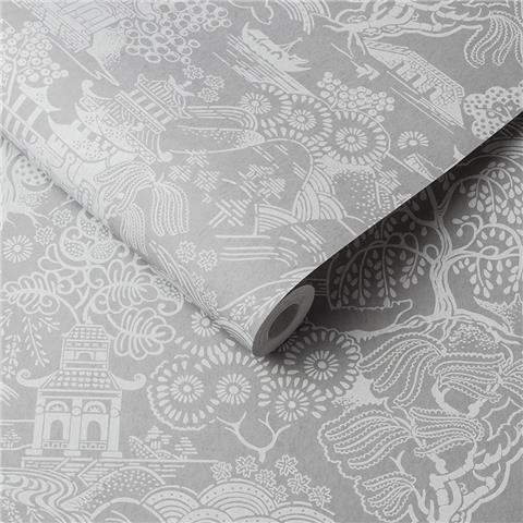 GRAHAM AND BROWN Imperial WALLPAPER COLLECTION Basuto 105931 Grey
