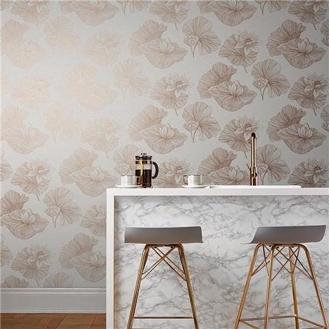 GRAHAM AND BROWN Imperial WALLPAPER COLLECTION Lotus 105934 Cream