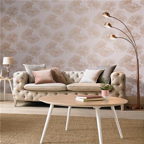 GRAHAM AND BROWN Imperial WALLPAPER COLLECTION Lotus 105935 Blush