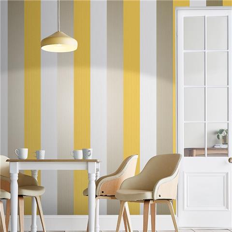GRAHAM AND BROWN ESTABLISHED WALLPAPER COLLECTION Figaro Stripe 106530 Yellow