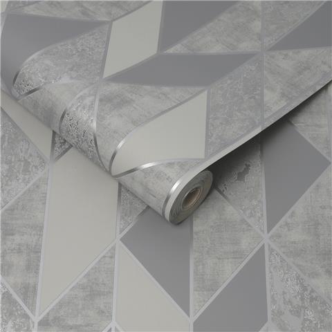 Super Fresco Milan Geo Textured Wallpaper 106405 Silver