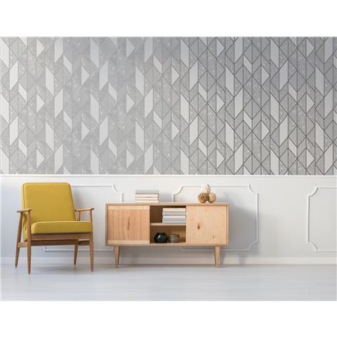 Super Fresco Milan Geo Textured Wallpaper 106405 Silver